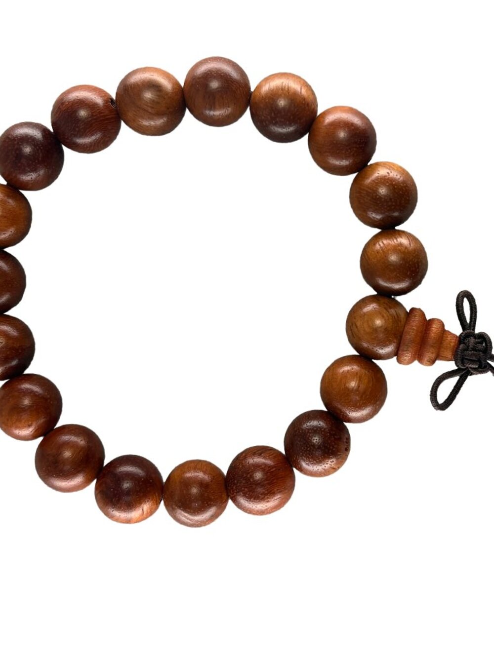 Natural Burma Padauk Wood Bead Bracelet 10mmx19 Rosewood Meditation Mala 9.19g